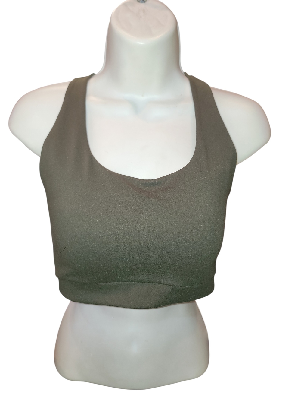 Uniqlo Olive Green Cropped Sports Tank Top